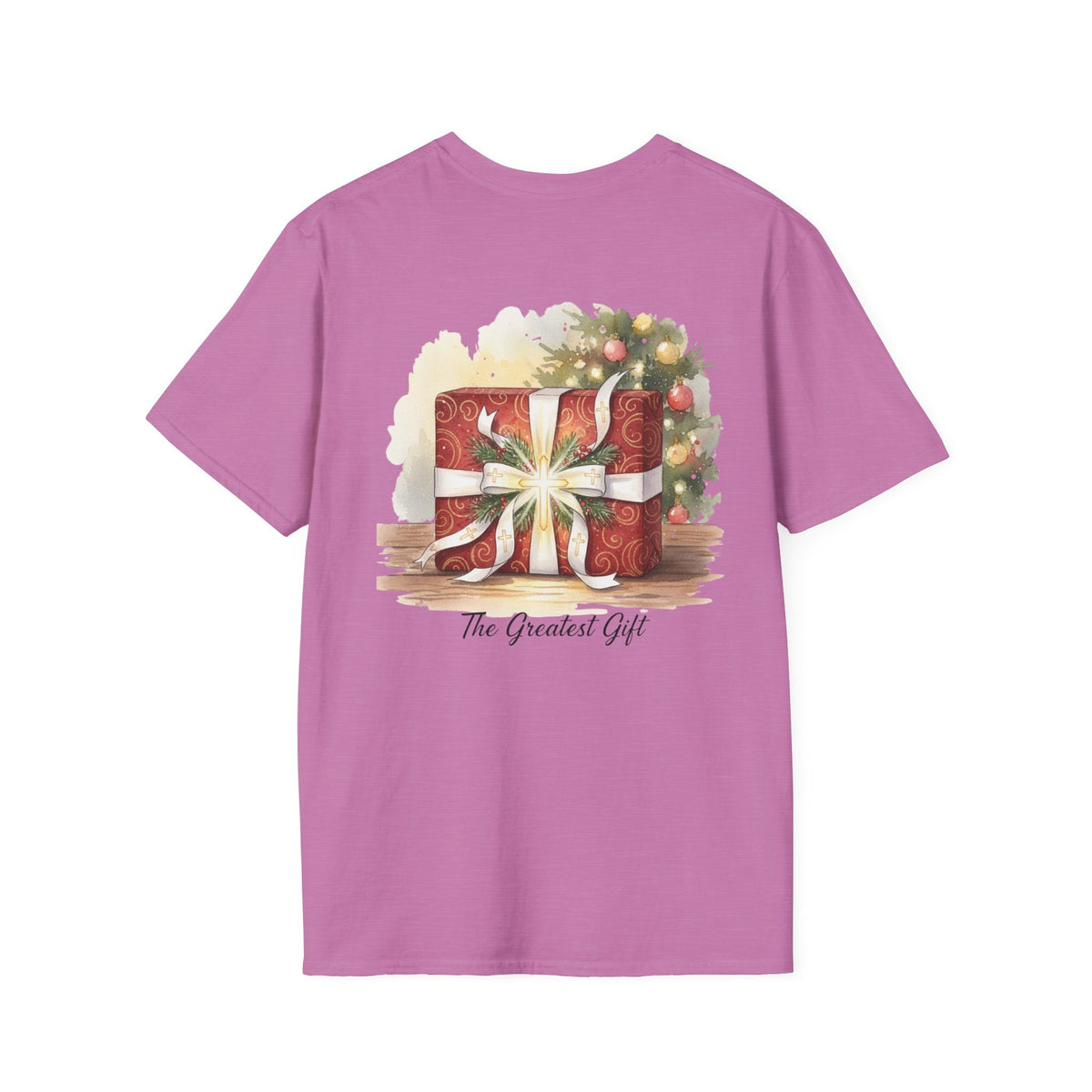 The Greatest Gift T-shirt – Cross Bow Present Christian T-shirt for Christmas Salvation & Eternal Faith Printify