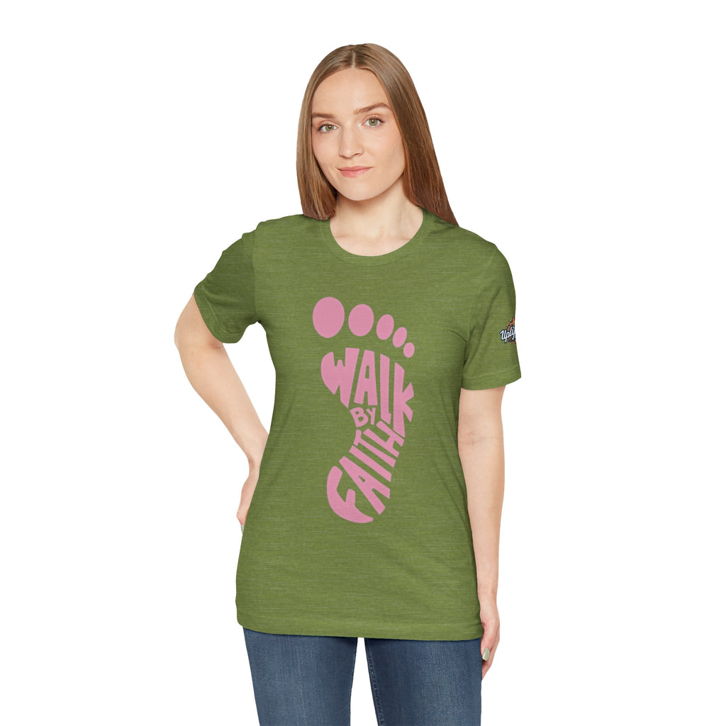 Walk By Faith Footprint T-Shirt Printify