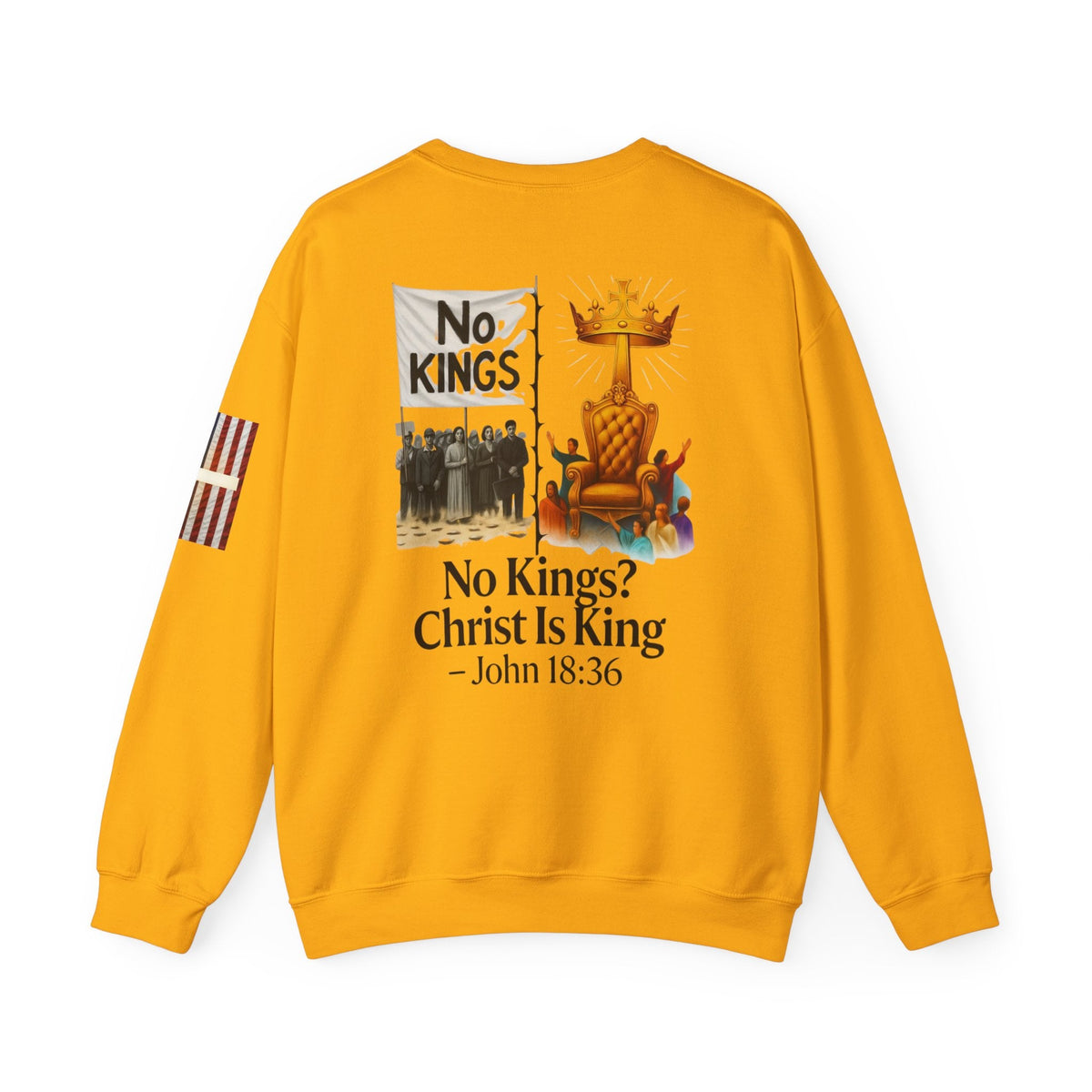 No Kings? Christ is King Sweatshirt – Bold Christian Hoodie for Sovereign Faith Printify