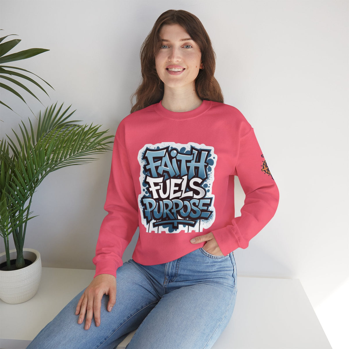 Faith Fuels Purpose Sweatshirt – Inspirational Christian Sweatshirt for Divine Drive & Unstoppable Belief Printify
