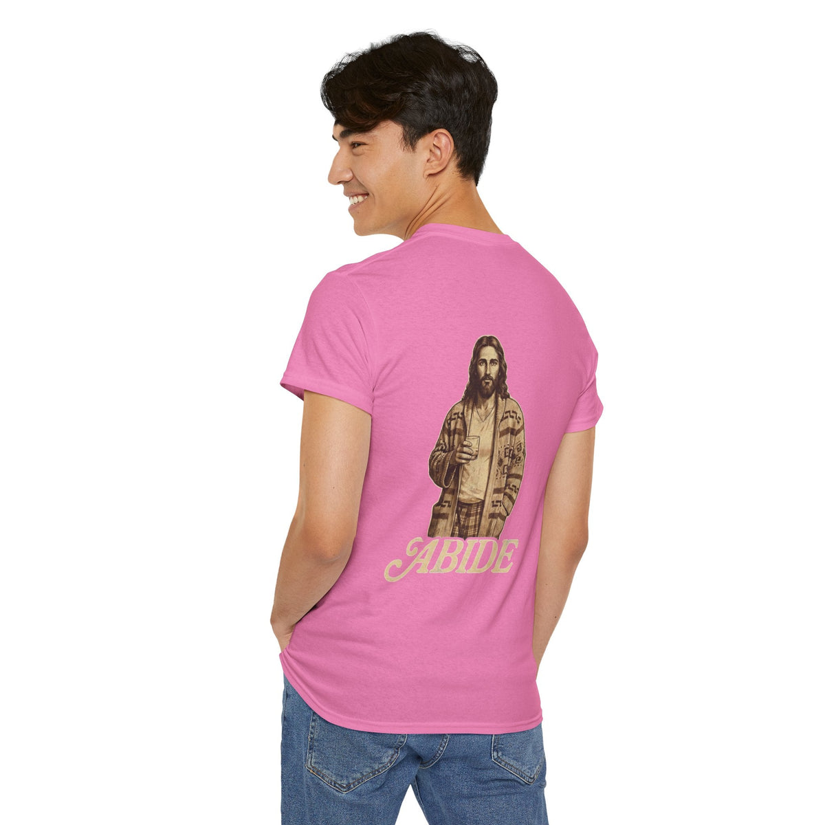Abide Vintage Jesus Tee — "The Dude" Graphic Christian T-Shirt Printify