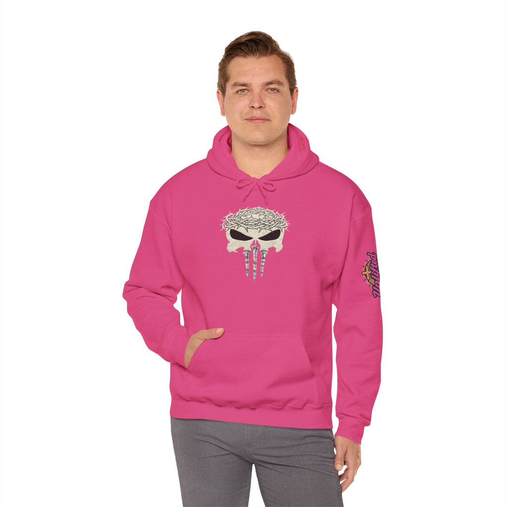 Christian Skull Hoodie - Crown of Thorns & Nails - Warrior Faith Hoodie Printify