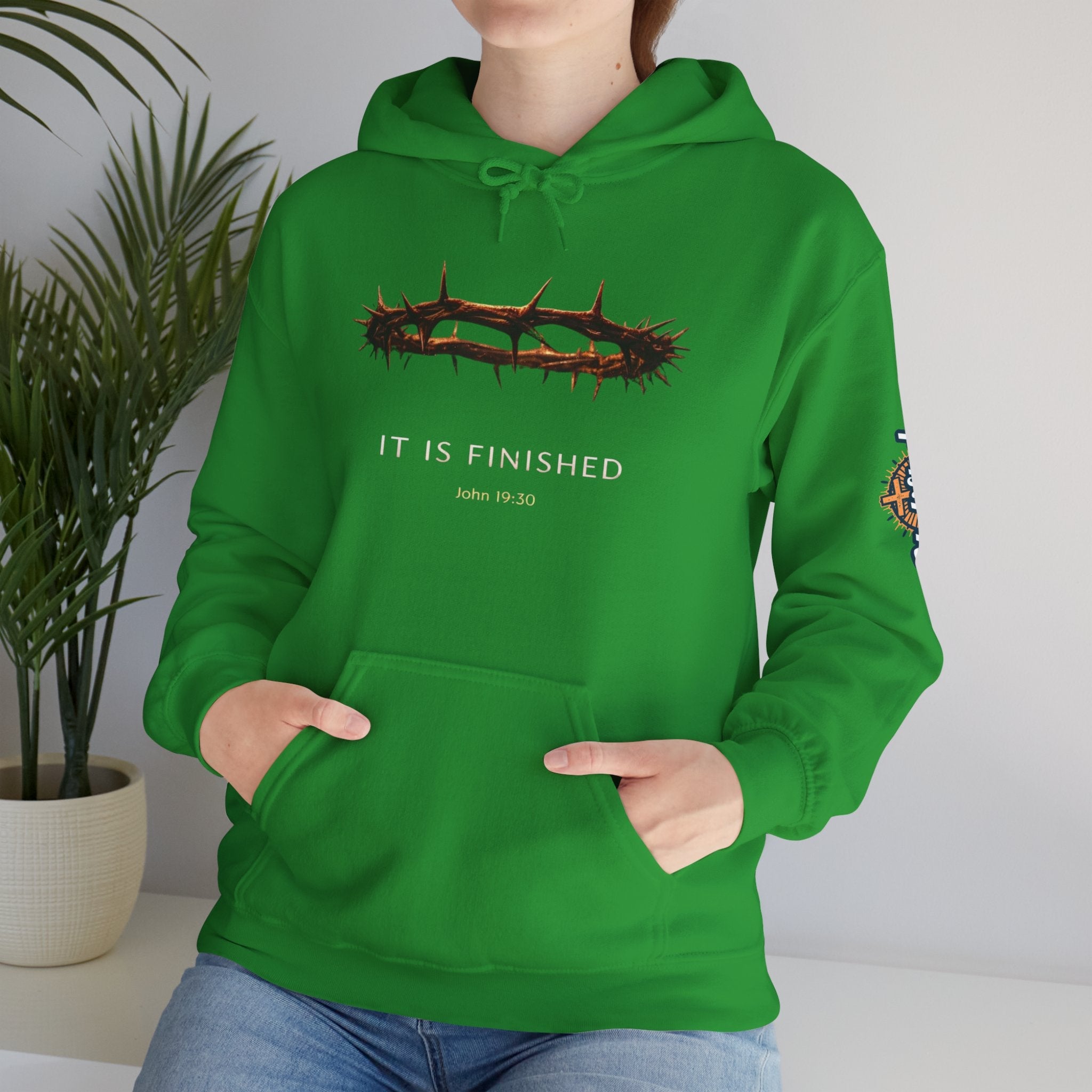 It Is Finished Crown of Thorns Hoodie — Christian John 19:30 Faith Hoodie Printify