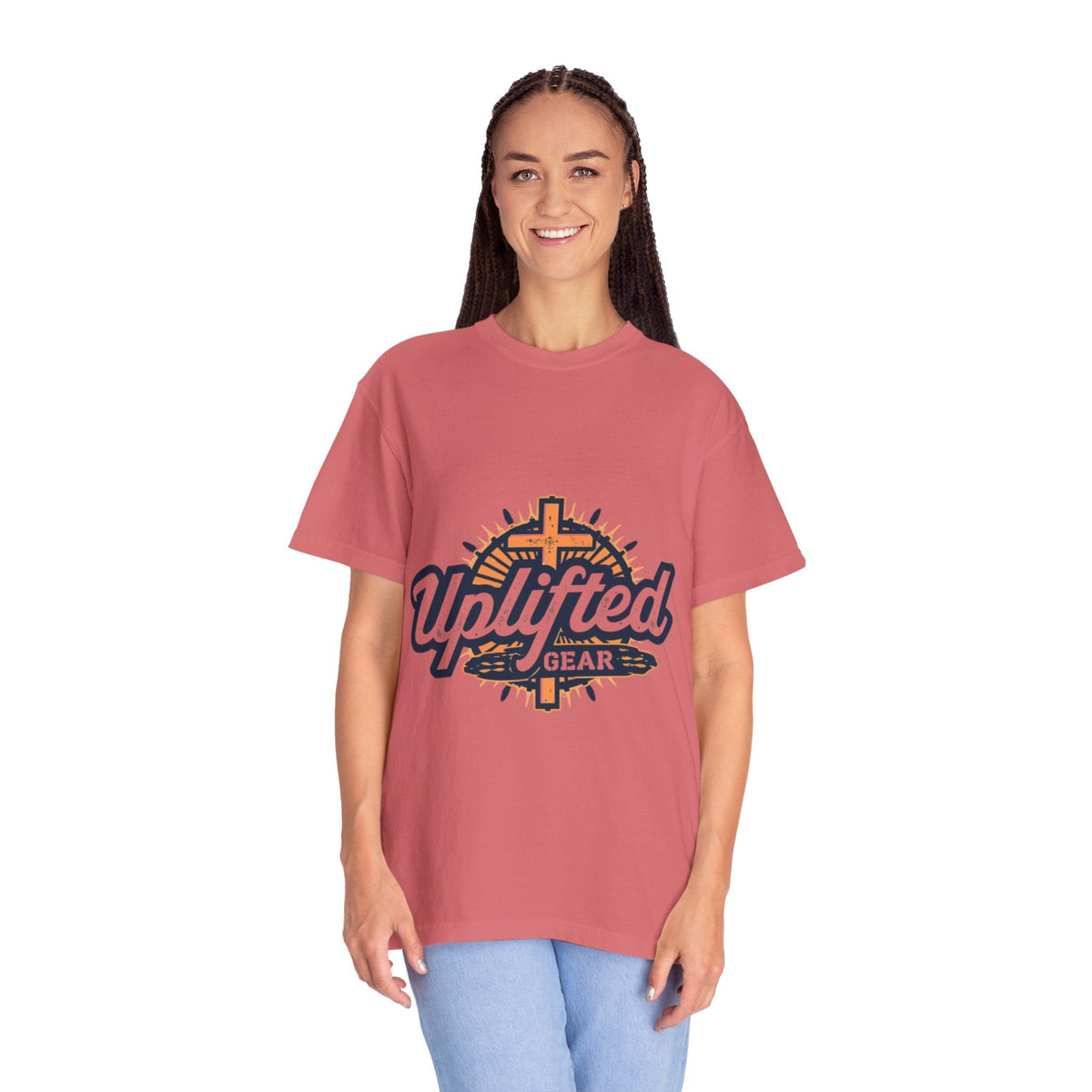 Uplifted Gear Christian T-Shirt – Bold Logo Faith Tee for Inspired Living Printify