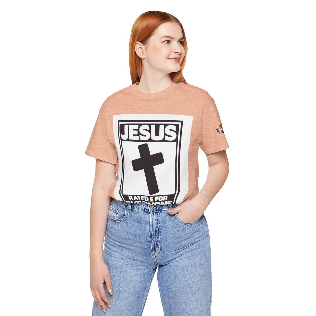 Jesus, Rated E for Everyone T-shirt - Gamer Faith T-shirt - Christian Video Game Parody Printify