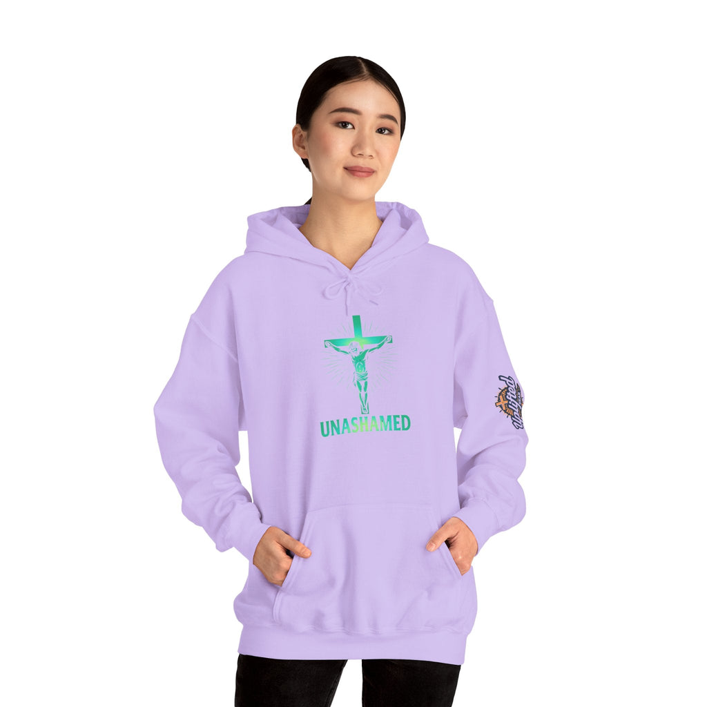 Unashamed Hoodie – Romans 1:16 Crucifixion Christian Hoodie for Bold Unwavering Faith Printify