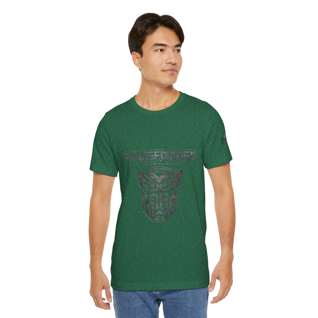 Transformer Logo Christian T-shirt | 2 Corinthians 3:18 Bible Verse T-shirt Printify