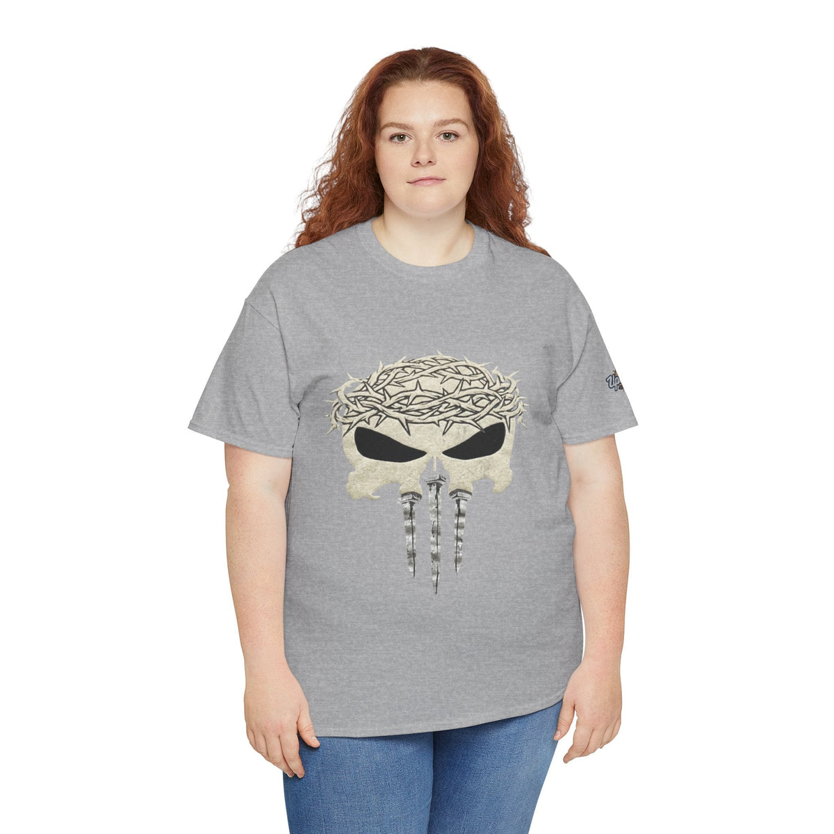 Christian Skull T-shirt - Crown of Thorns & Nails - Warrior Faith T-shirt Printify