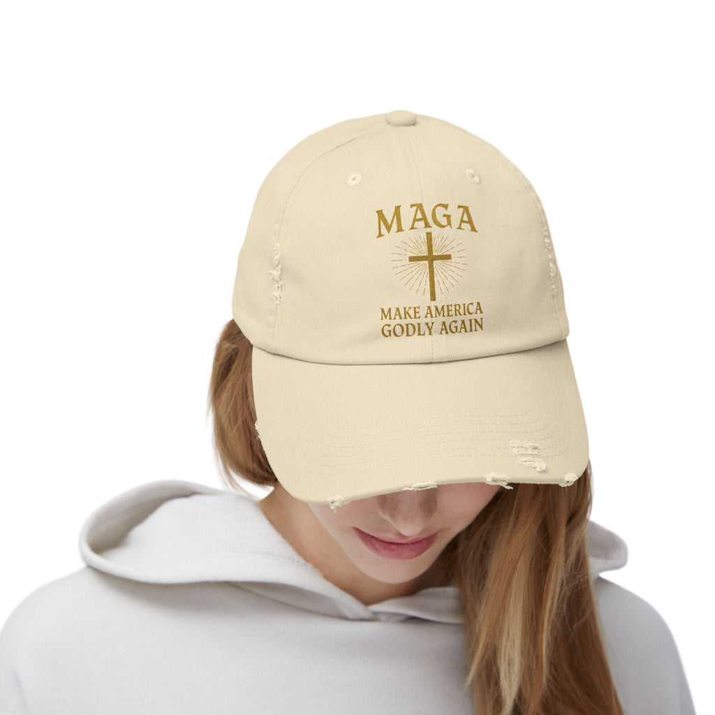 Make America Godly Again Hat – MAGA Christian Patriotic Embroidered Cap for Faith & Freedom Printify