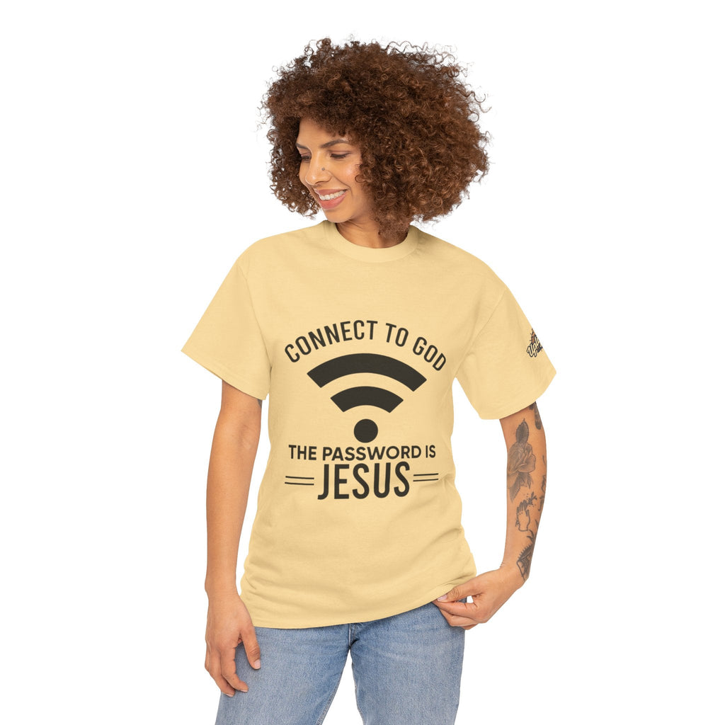 Connect to God T-shirt - WIFI Password is Jesus - Funny Christian Faith T-shirt Printify