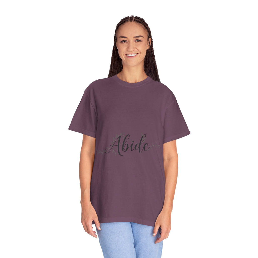Abide in the Lord T-Shirt – Vine Design Christian Tee for Faithful Hearts Printify