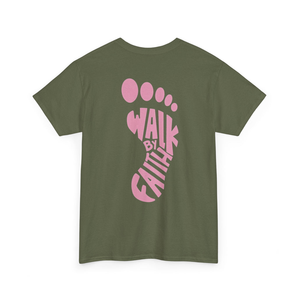 Walk By Faith Footprint T-Shirt Printify