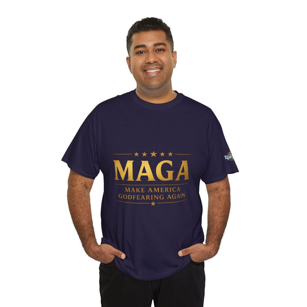 MAGA Gold Letter T-Shirt — "Make America Great Again" Printify