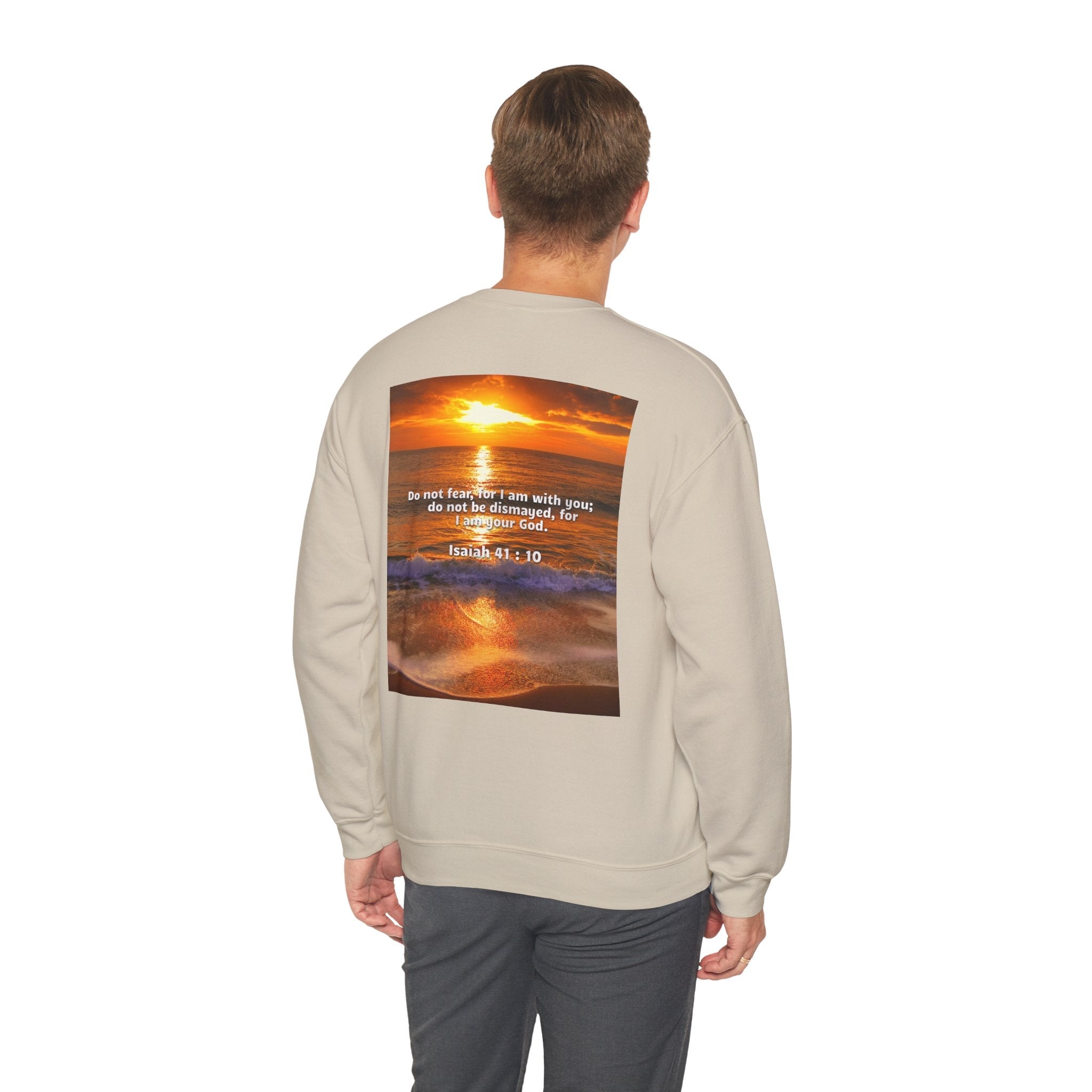 Bible Verse Unisex Heavy Blend™ Crewneck Sweatshirt - Isaiah 41 : 10 Printify