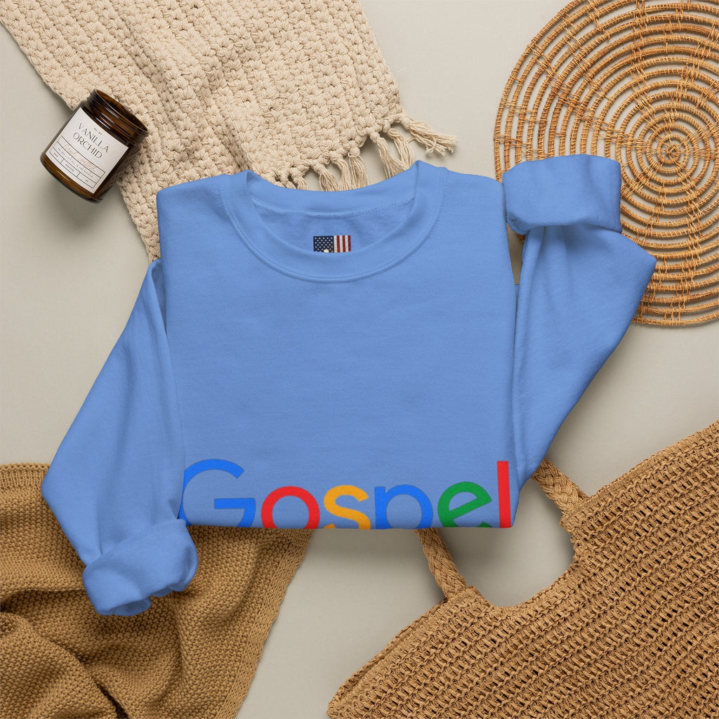 Gospel Graphic Sweatshirt — "Gospel" Colorful Logo Christian Sweatshirt Printify