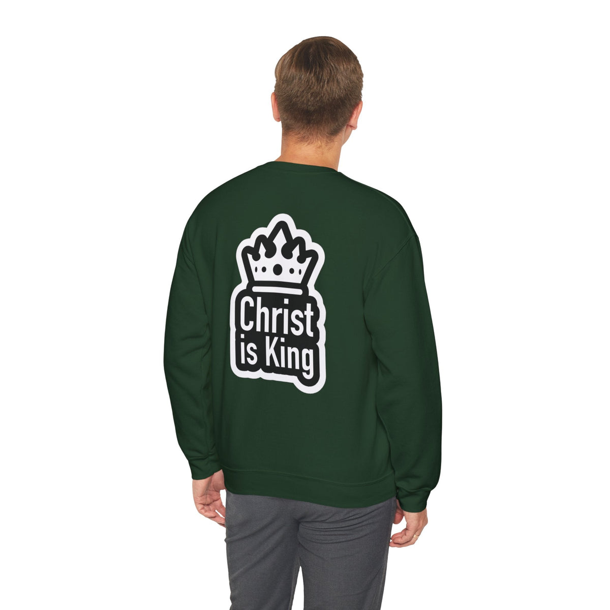 Christ is King Sweatshirt – Bold Crown & Cross Christian Hoodie for Unshakable Faith Printify