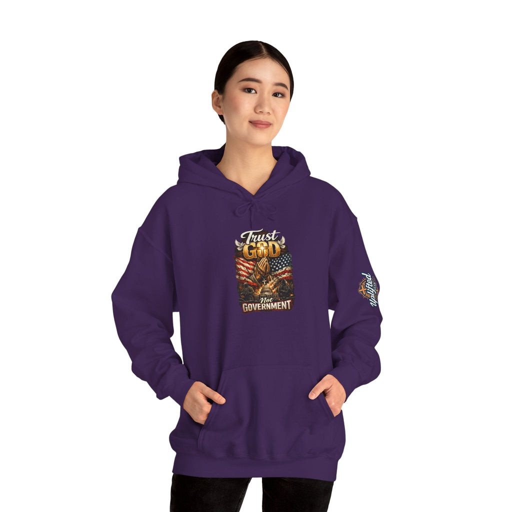 Trust God Not Government Hoodie — Vintage Patriotic Christian Hoodie Printify