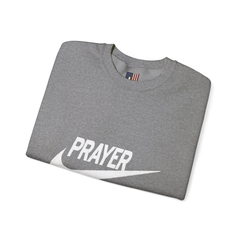Prayer Just Do It Sweatshirt - Funny Christian Nike Parody Sweatshirt - Faith Gear Printify