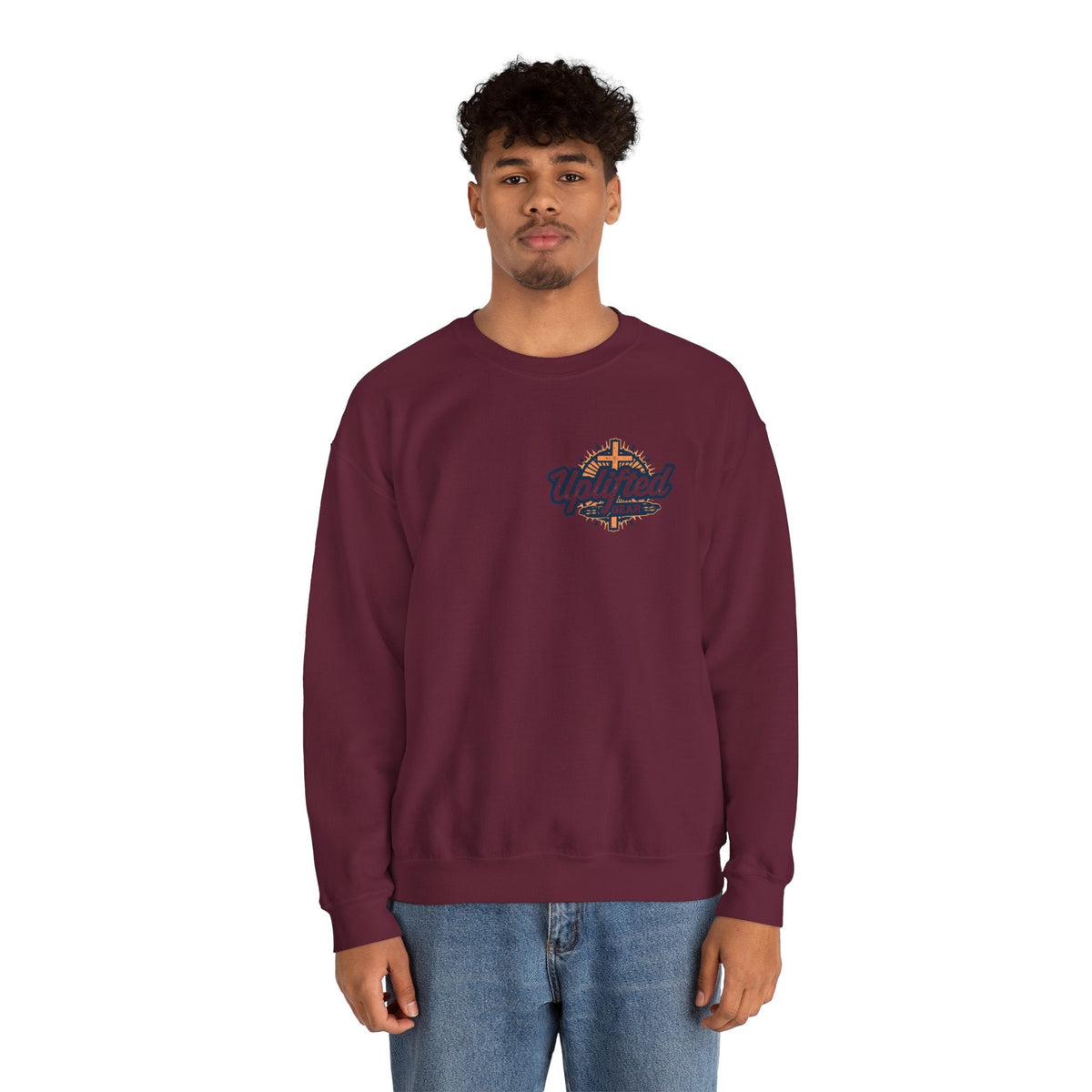 Walk by Faith, Not by Sight Sweatshirt – Moonlit Footprints Christian Sweatshirt for Cozy Nights Printify