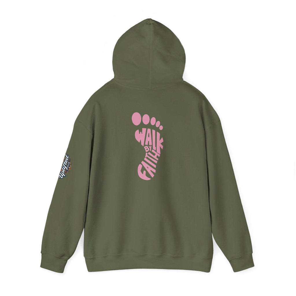 Walk By Faith Footprint Hoodie Printify