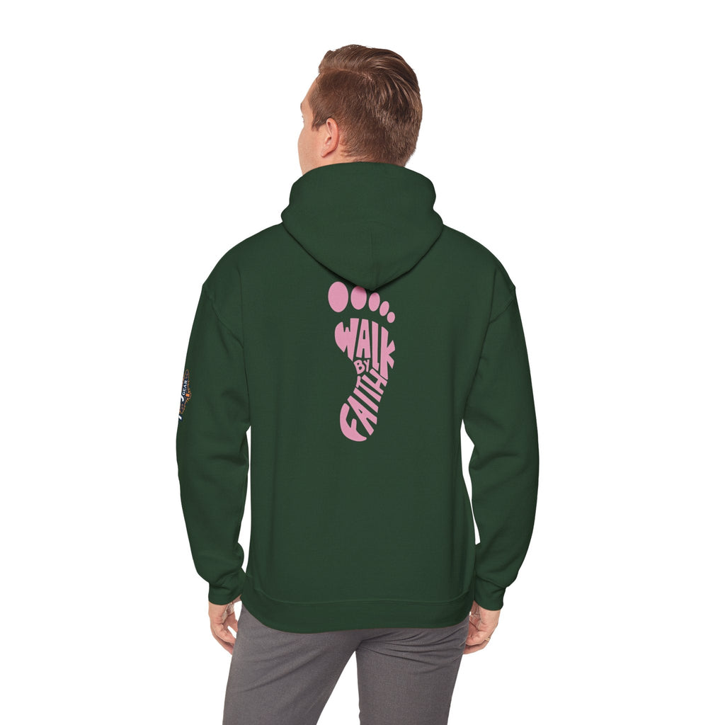 Walk By Faith Footprint Hoodie Printify