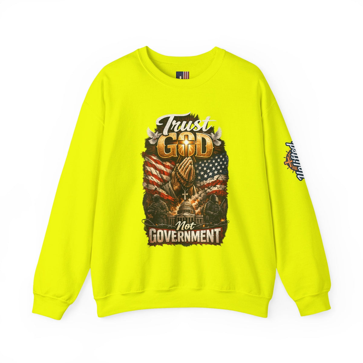 Trust God Not Government Sweatshirt — Vintage Patriotic Christian Sweatshirt Printify