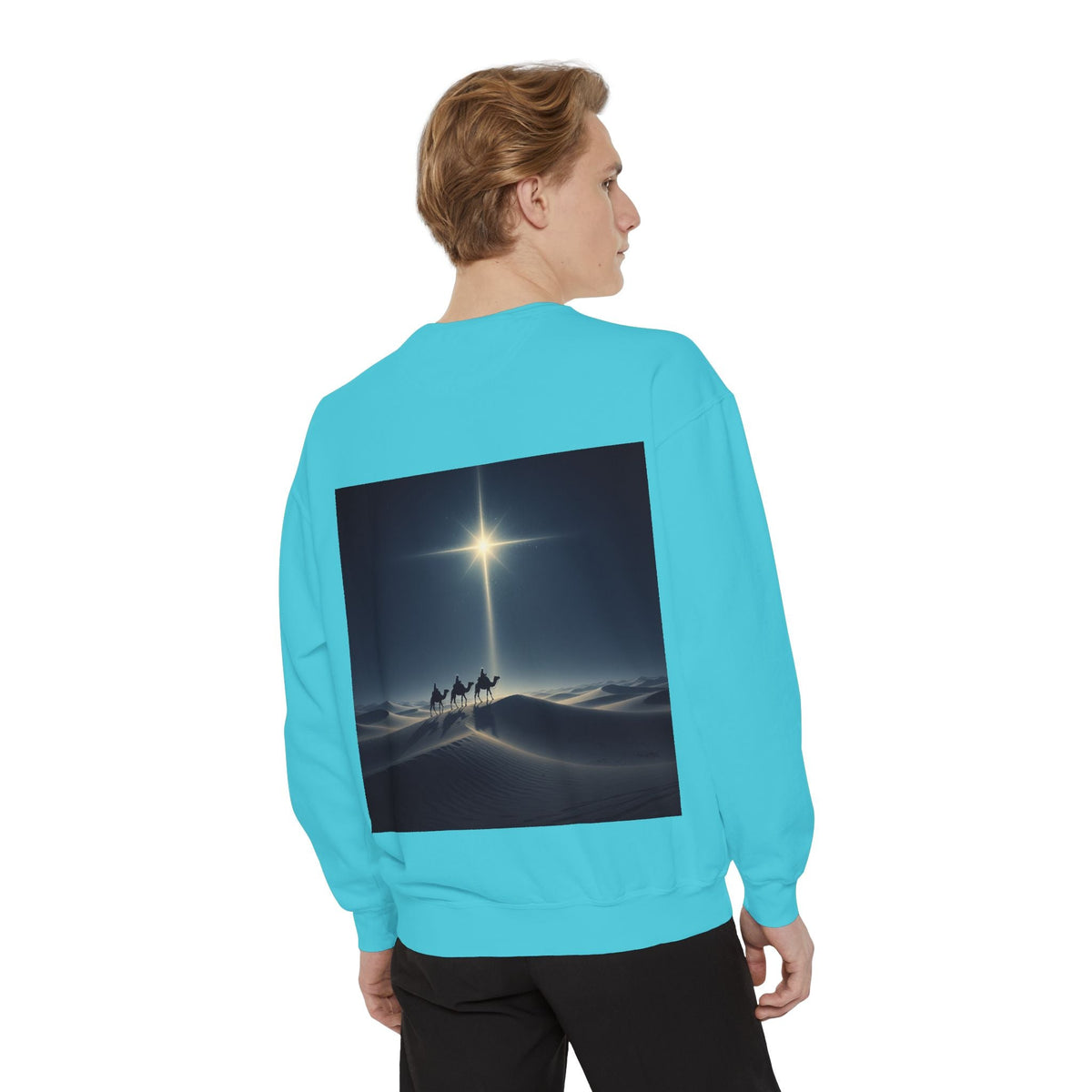 3 Wise Men Sweatshirt – Magi Camels Nativity Journey Christian Christmas Sweatshirt for Epiphany Faith & Holy Night Printify