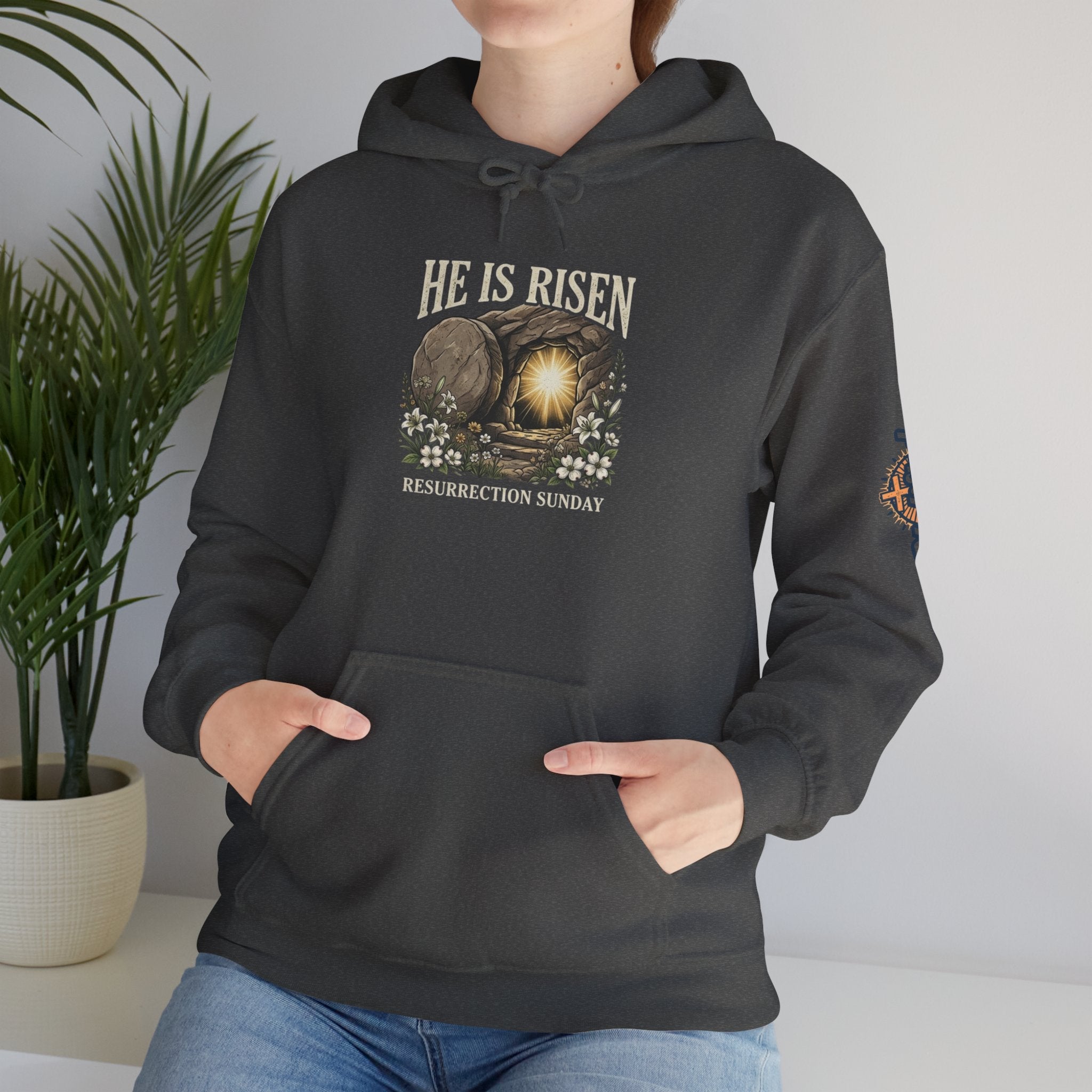 He Is Risen Hoodie — Jesus Christ Resurrection Easter Hoodie Printify