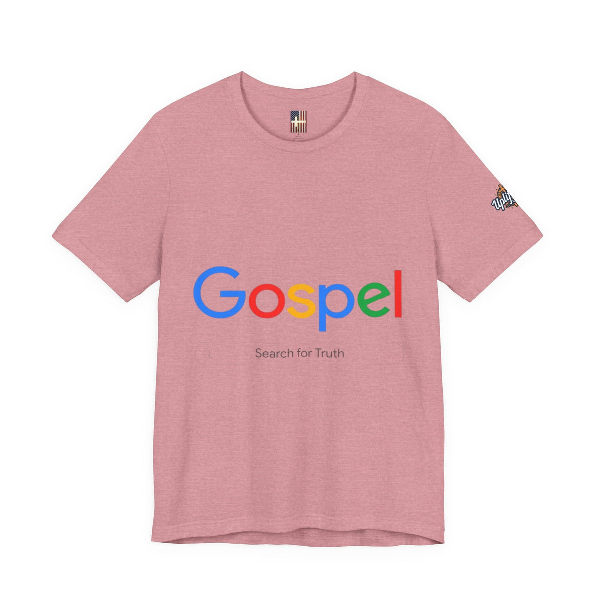 Gospel Graphic Tee — "Gospel" Colorful Logo Christian T-Shirt Printify