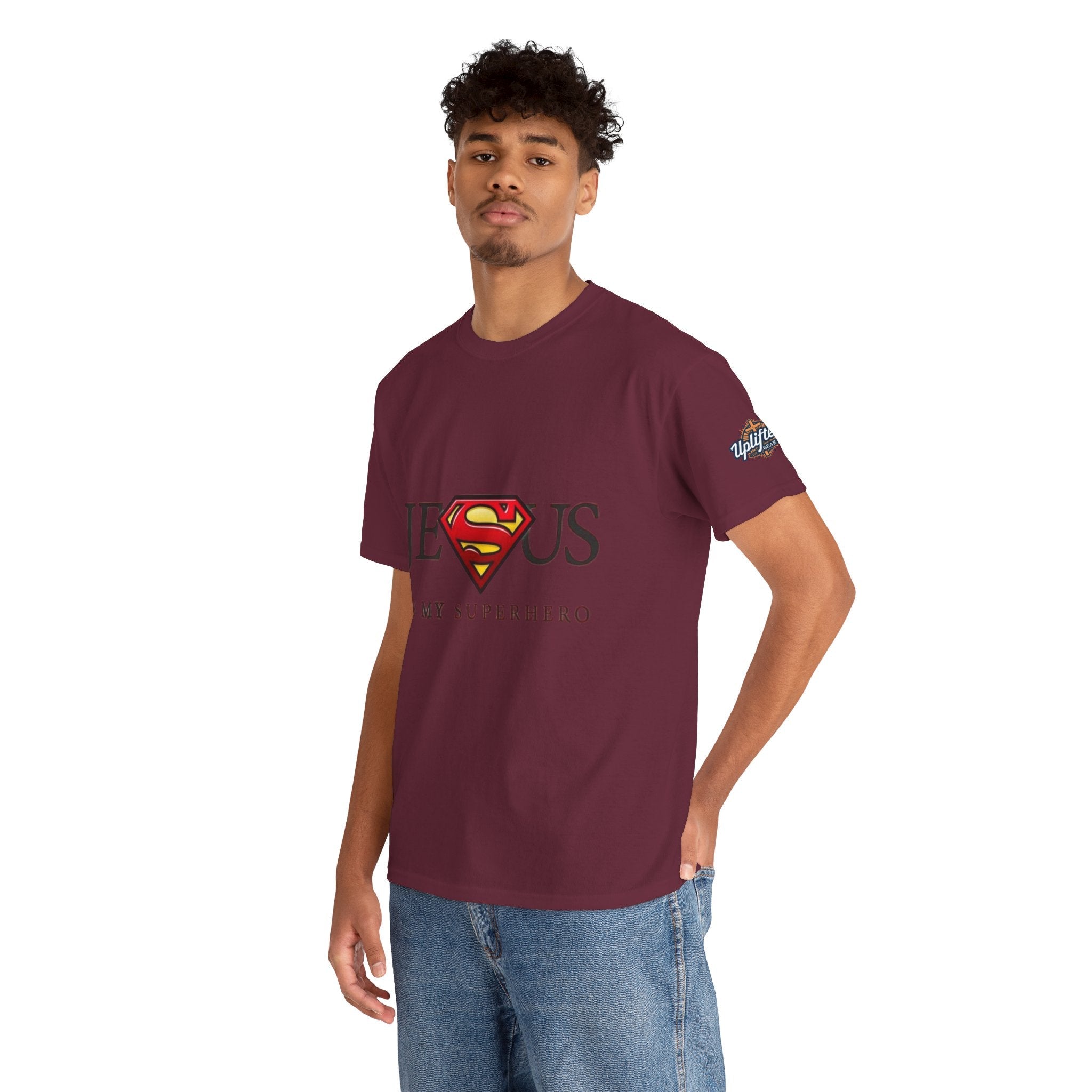Jesus Is My Superhero T-Shirt — Faith-Based Superman-Inspired Tee Printify