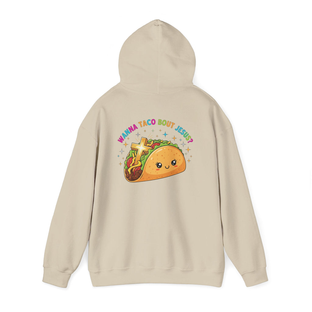 Wanna Taco 'Bout Hoodie – Cozy Christian Pun Hoodie for Faith & Fun Printify