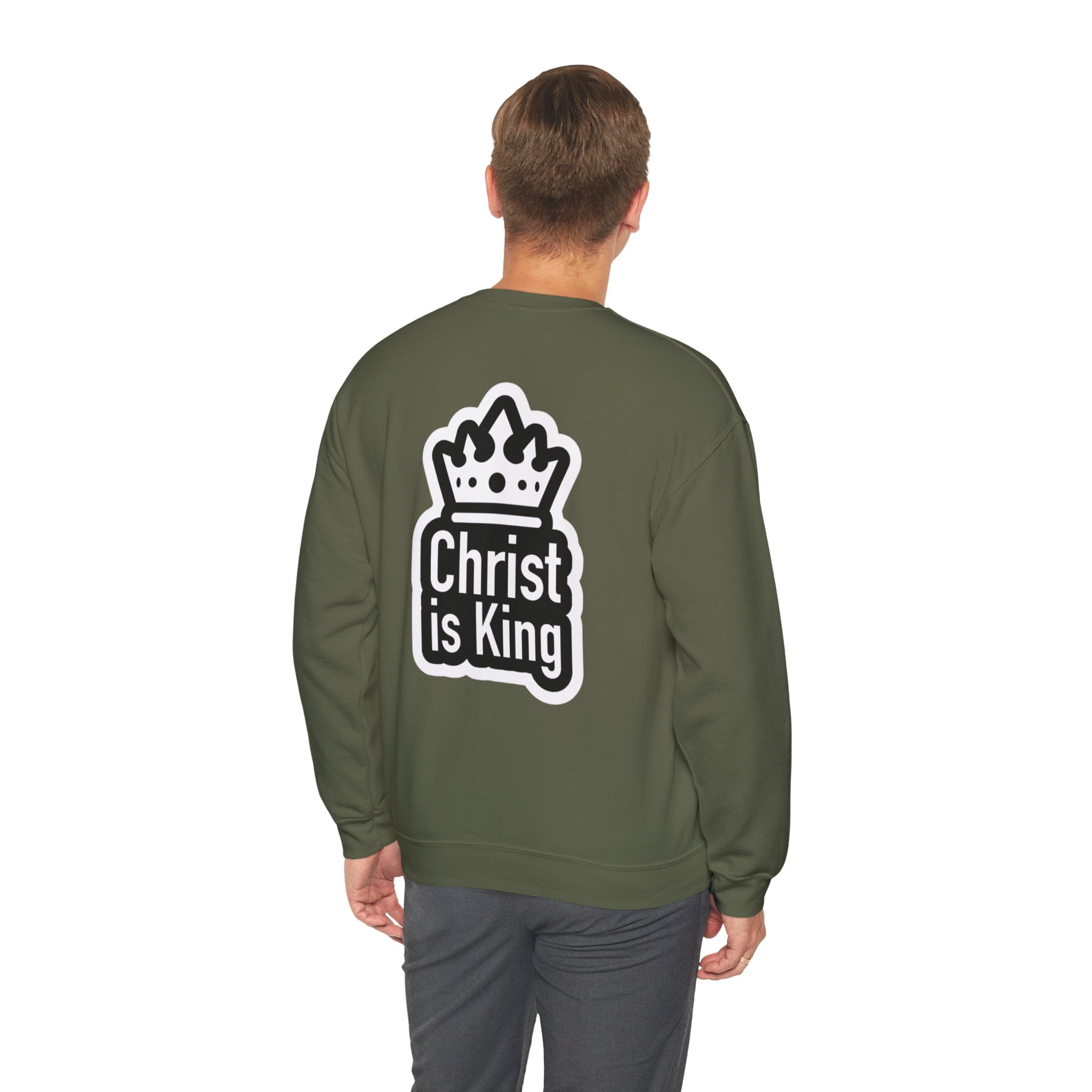 Christ is King Sweatshirt – Bold Crown & Cross Christian Hoodie for Unshakable Faith Printify