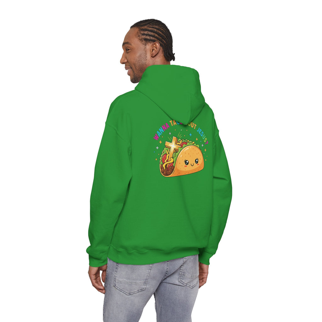 Wanna Taco 'Bout Hoodie – Cozy Christian Pun Hoodie for Faith & Fun Printify