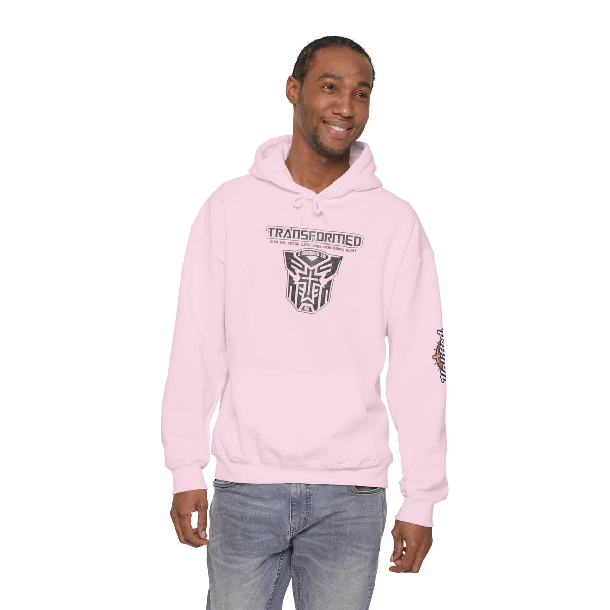 Transformer Logo Christian Hoodie | 2 Corinthians 3:18 Bible Verse Hoodie Printify