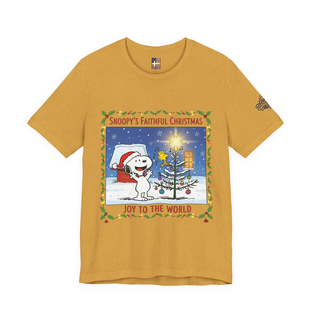 🎄 Faithful Christmas Friends – Christian Holiday T-Shirt | Festive Tree & Cartoon Duo | Heartwarming Christmas Tee by Uplifted Gear Printify