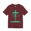 Unashamed T-shirt – Romans 1:16 Crucifixion Christian t-shirt for Bold Unwavering Faith Printify