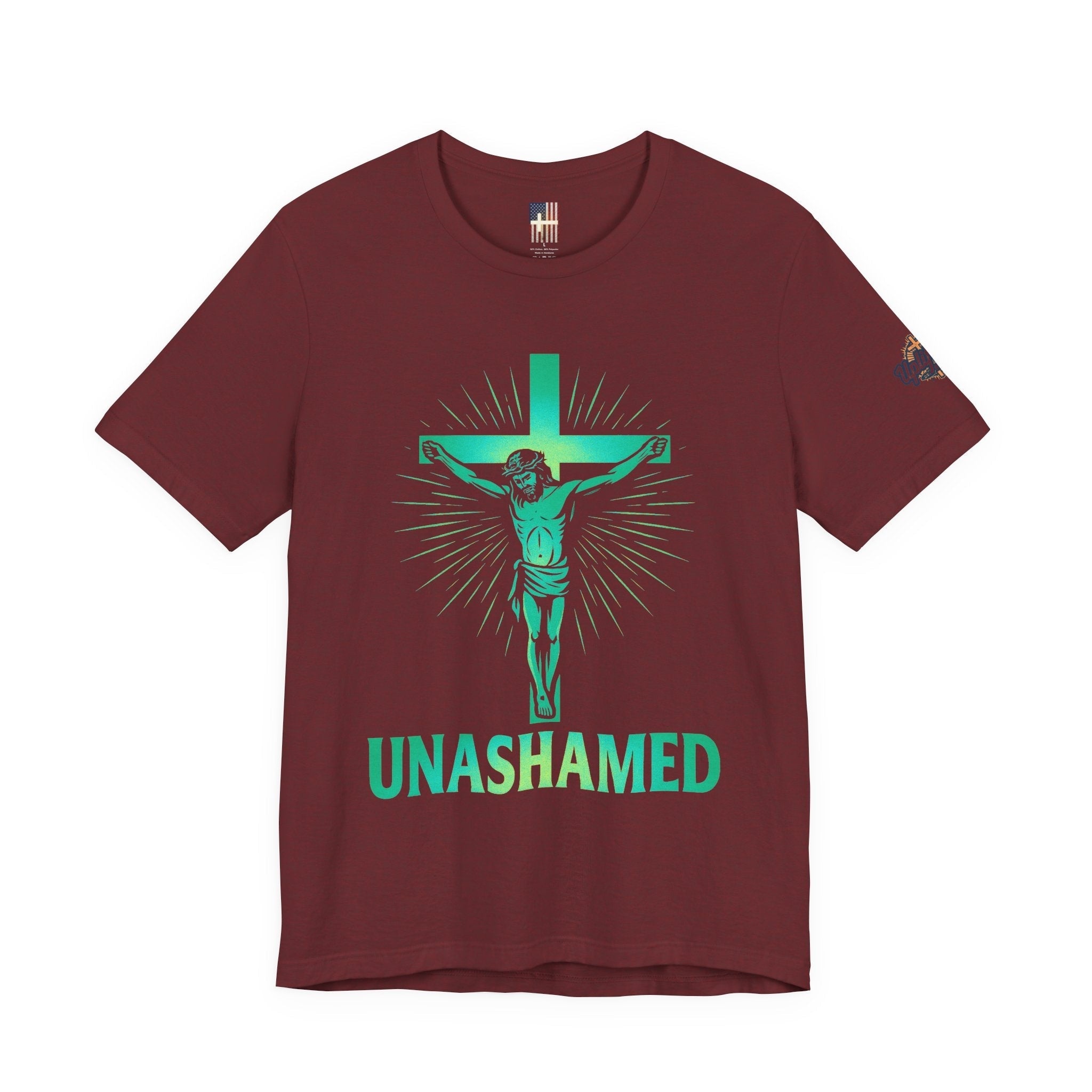 Unashamed T-shirt – Romans 1:16 Crucifixion Christian t-shirt for Bold Unwavering Faith Printify