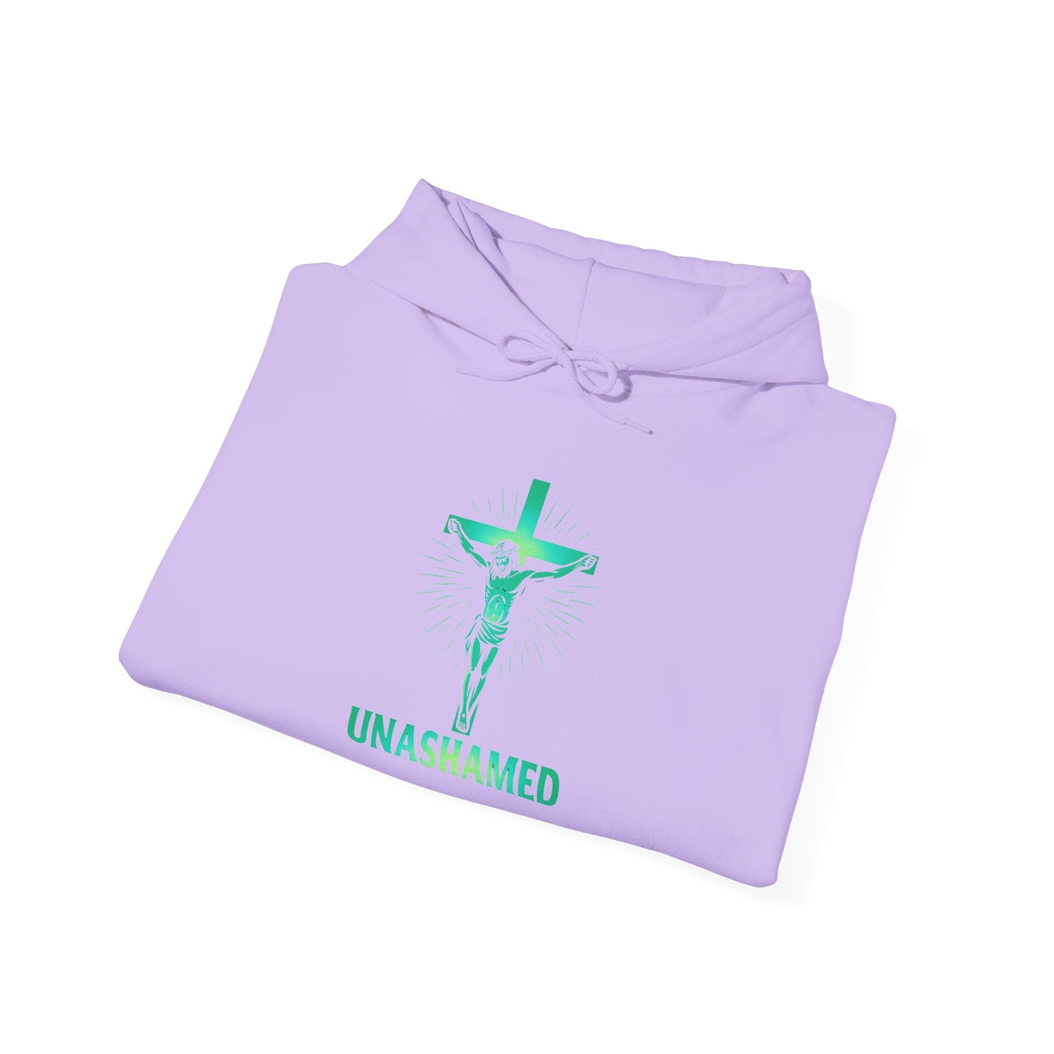 Unashamed Hoodie – Romans 1:16 Crucifixion Christian Hoodie for Bold Unwavering Faith Printify