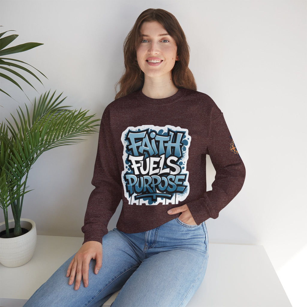 Faith Fuels Purpose Sweatshirt – Inspirational Christian Sweatshirt for Divine Drive & Unstoppable Belief Printify