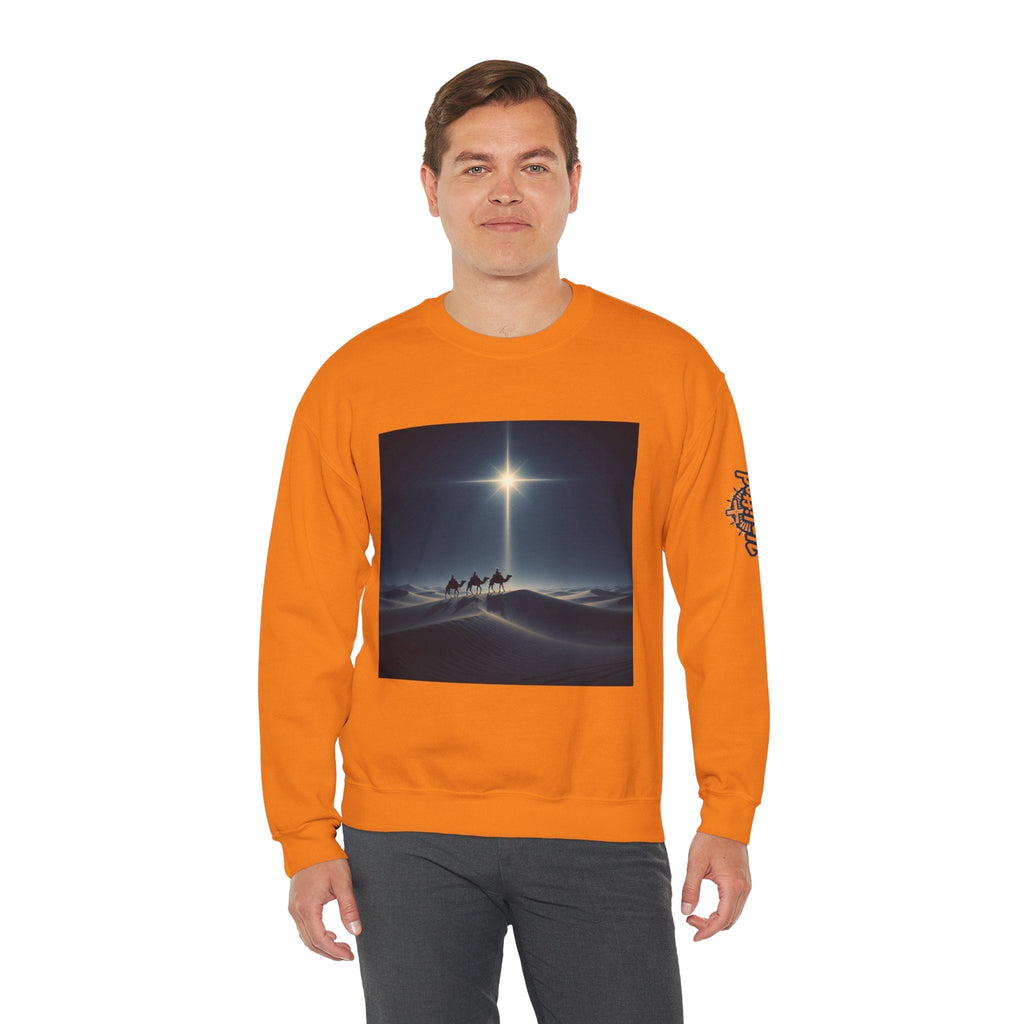3 Wise Men Sweatshirt – Magi Camels Nativity Journey Christian Christmas Sweatshirt for Epiphany Faith & Holy Night Printify