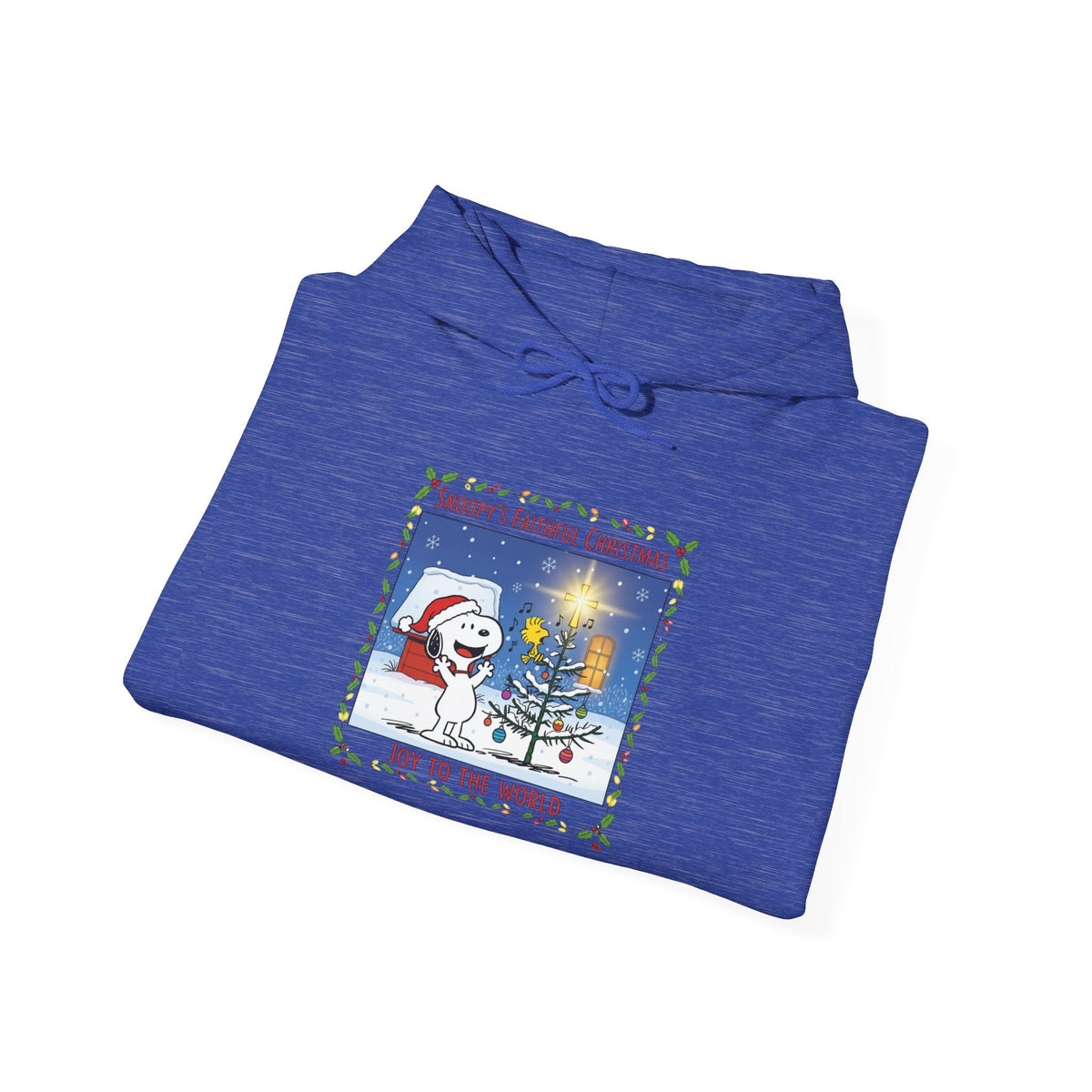 🎄 Faithful Christmas Friends – Christian Holiday Hoodie | Festive Tree & Cartoon Duo | Heartwarming Christmas Tee by Uplifted Gear Printify