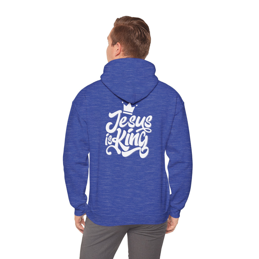 Jesus is King Hoodie – Bold Crown & Cross Christian Sweatshirt for Eternal Reign & Cozy Faith Printify
