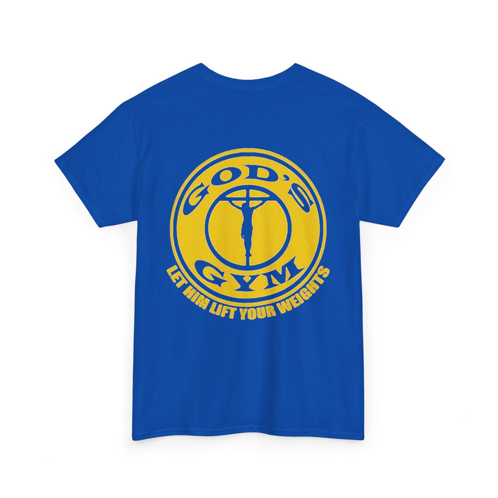 God's Gym T-Shirt — "Let Him Lift Your Weights" Christian Fitness Tee Printify