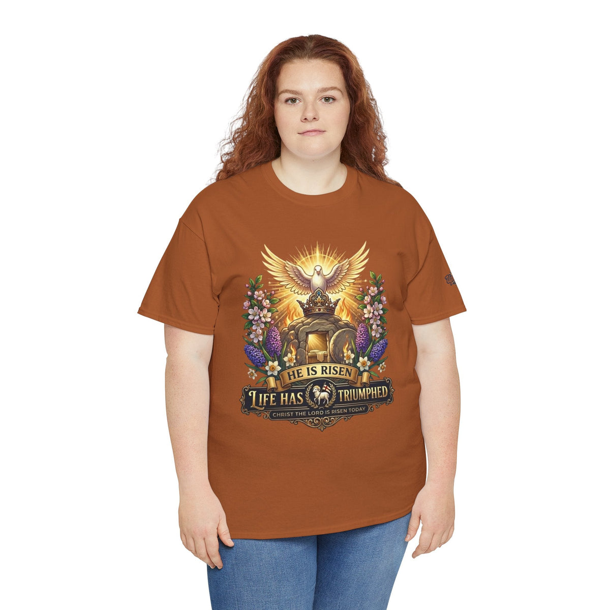 He Is Risen "Life Has Triumphed" T-Shirt — Easter Resurrection Christian Tee Printify