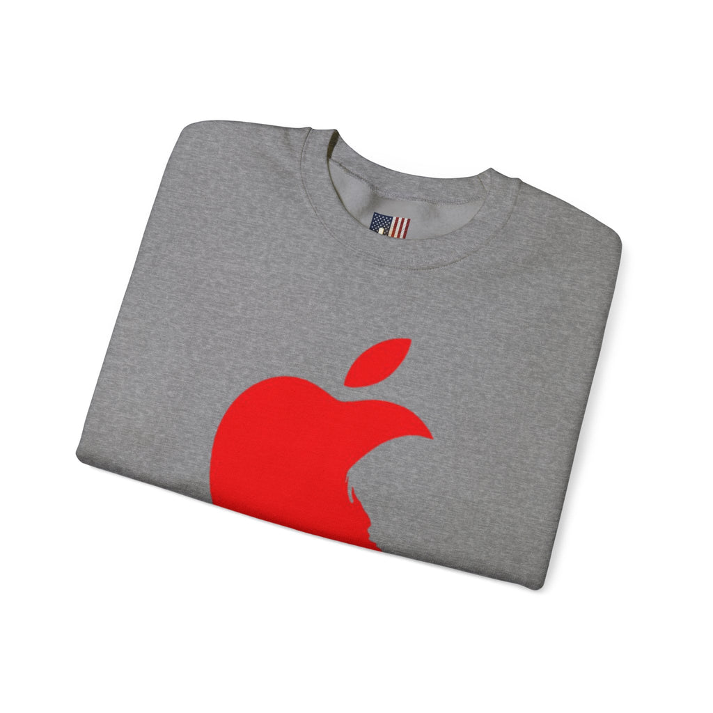 iPray Apple Logo Sweatshirt — Funny Christian Sweatshirt (Minimal Red Apple Graphic) Printify