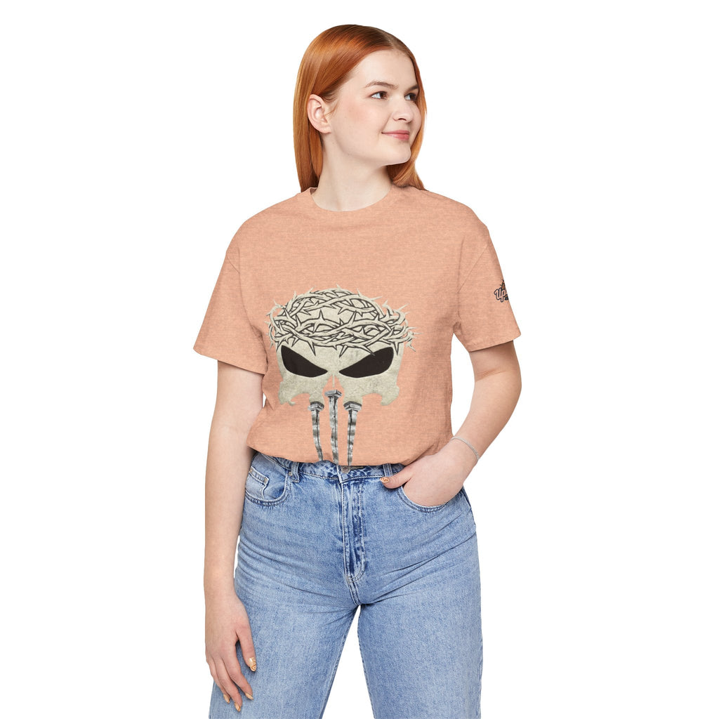 Christian Skull T-shirt - Crown of Thorns & Nails - Warrior Faith T-shirt Printify