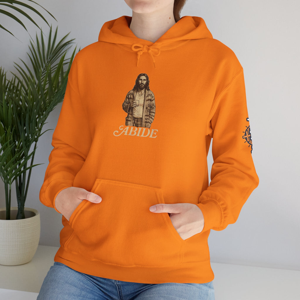 Abide Jesus Hoodie — Vintage 'The Dude' Religious Graphic Hoodie Printify