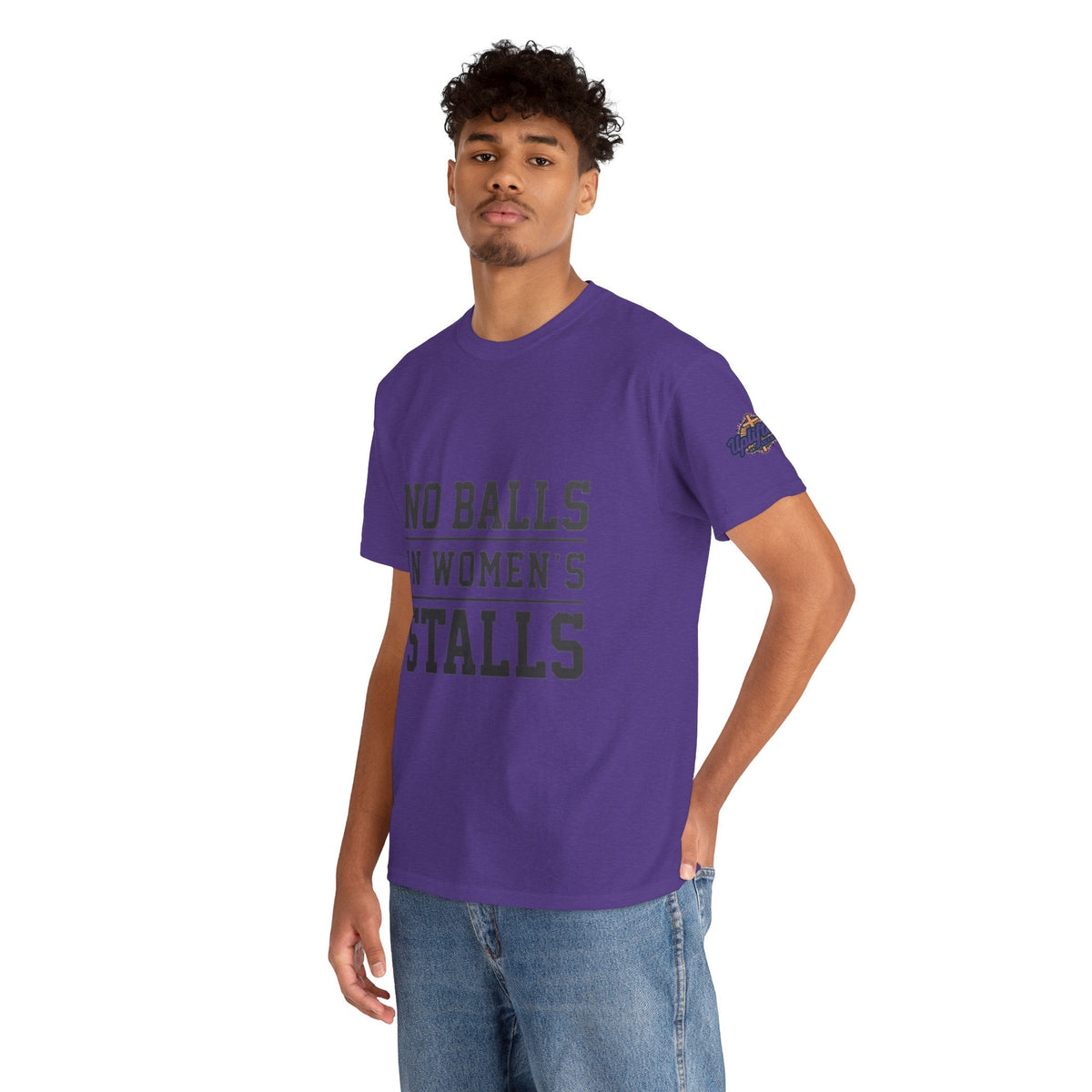 No Balls in Women's Stalls Retro Protest T-Shirt Printify