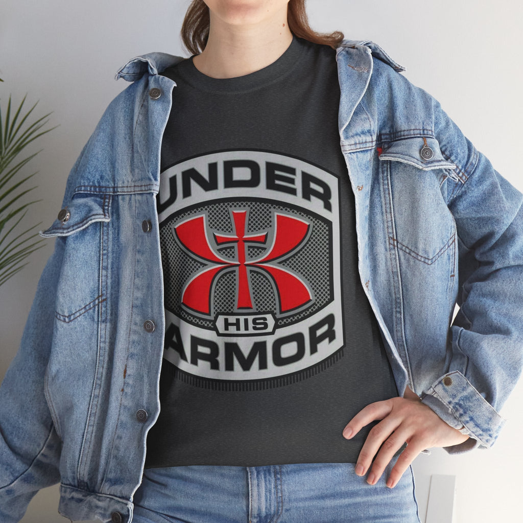Under HIS Armor Christian T-Shirt — Faith-Inspired Under Armour Style Printify