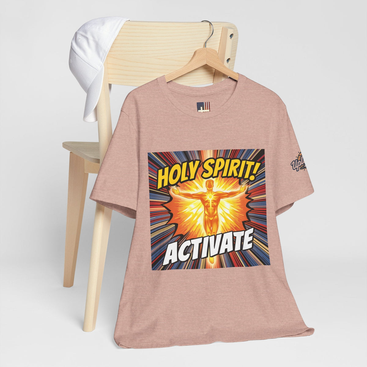 Holy Spirit Activate T-shirt – Superhero Christian T-shirt with Vibrant Power-Up Design for Faith-Fueled Boldness Printify